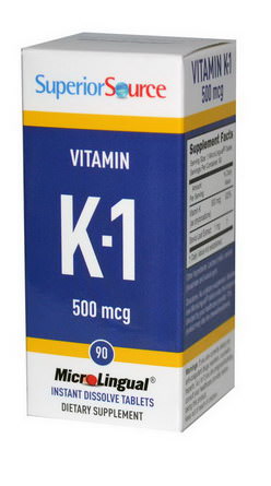 Superior Source, Vitamin K-1, 500mcg, 90 Microlingual Instant Dissolve Tablets