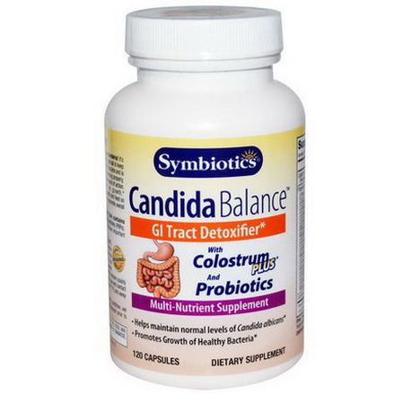 Symbiotics, Candida Balance, with Colostrum Plus and Probiotics, 120 Capsules