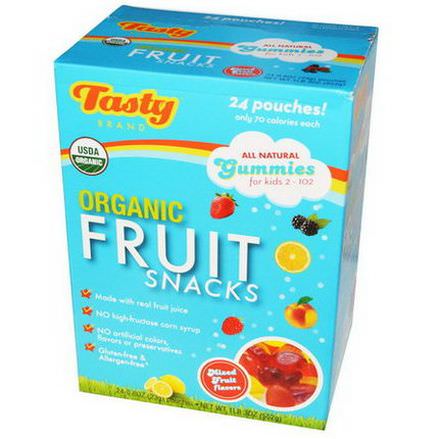 Tasty Brand, Organic Fruit Snacks, Mixed Fruit Flavors, 24 Pouches 23g Each