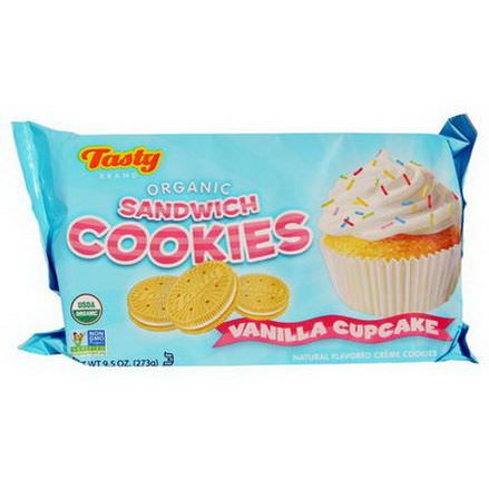 Tasty Brand, Organic Sandwich Cookies, Vanilla Cupcake 273g