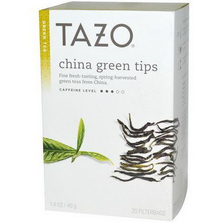 Tazo Teas, China Green Tips, Green Tea, 20 Filterbags 40g