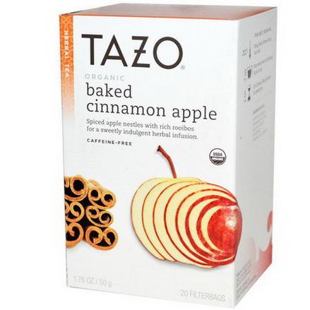 Tazo Teas, Organic Baked Cinnamon Apple, Herbal Tea, Caffeine-Free, 20 Filterbags 50g