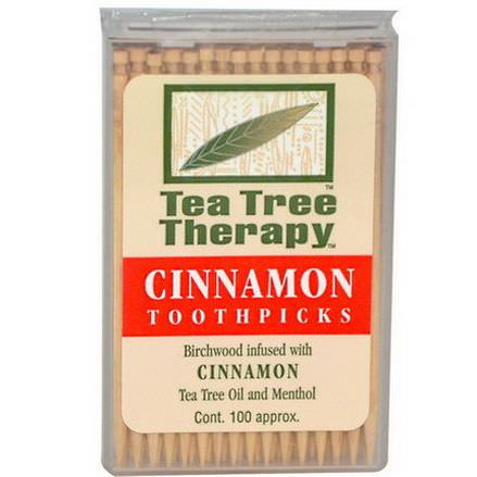 Tea Tree Therapy, Cinnamon Toothpicks, 100 Approx.