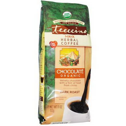 Teeccino, Organic Maya Herbal Coffee, Dark Roast, Caffeine Free, Chocolate 312g