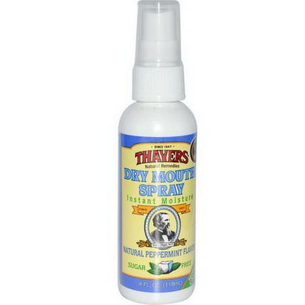 Thayers, Dry Mouth Spray, Instant Moisture, Sugar Free, Natural Peppermint Flavor 118ml