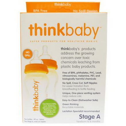Think, Thinkbaby, Baby Bottle, Twin Pack, Stage A 260ml Each
