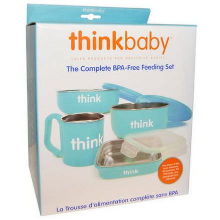 Think, Thinkbaby, The Complete BPA-Free Feeding Set, Light Blue, 1 Set