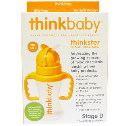 Think, Thinkbaby, Thinkster, Straw Bottle, Orange, Stage D 260ml