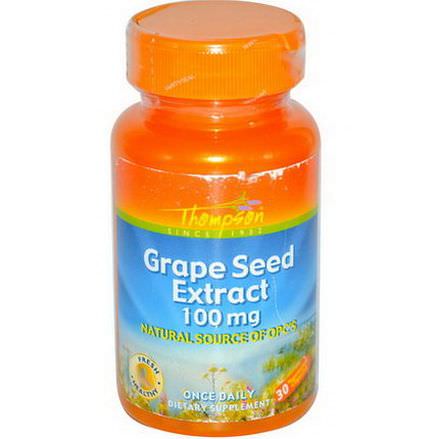 Thompson, Grape Seed Extract, 100mg, 30 Veggie Caps