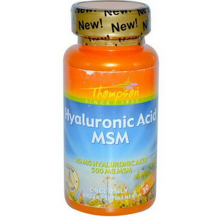 Thompson, Hyaluronic Acid - MSM, 30 Enteric Coated Capsules