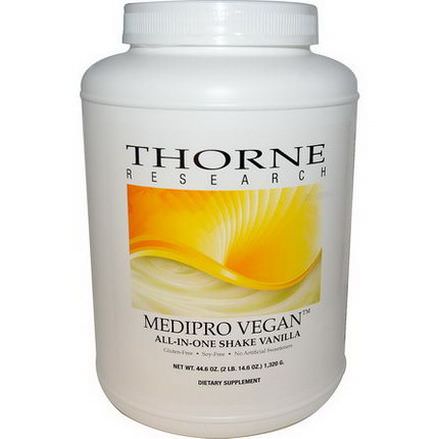 Thorne Research, Medipro Vegan, All-In-One Shake, Vanilla 1,320g