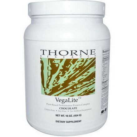 Thorne Research, VegaLite, Plant-Based Performance Protein Complex, Chocolate 454g