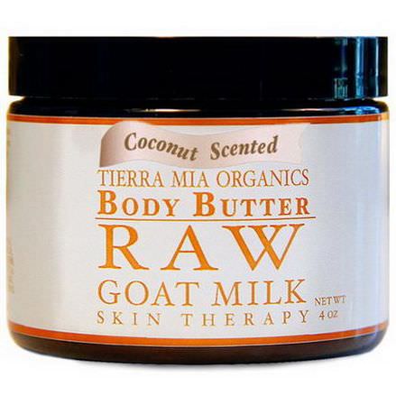 Tierra Mia Organics, Body Butter, Raw Goat Milk Skin Therapy, Coconut Scented, 4 oz