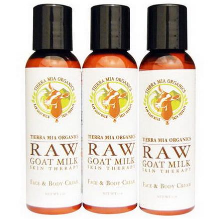 Tierra Mia Organics, Raw Goat Milk Skin Therapy, Citrus Coconut Emily, 3 Bottles 56g Each