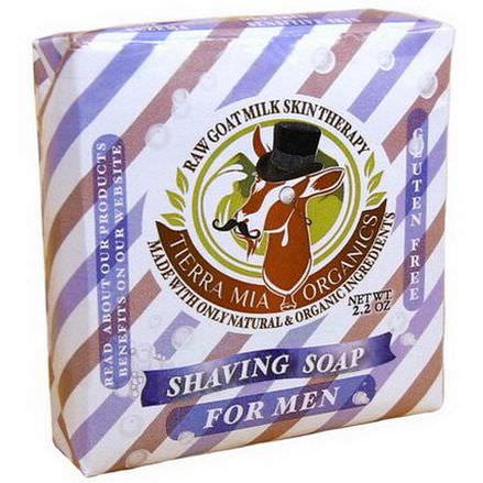 Tierra Mia Organics, Raw Goat Milk Skin Therapy, Shaving Soap For Men, 2.2 oz