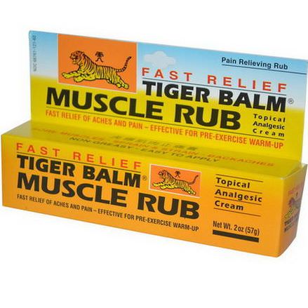 Tiger Balm, Fast Relief Muscle Rub, Topical Analgesic Cream 57g