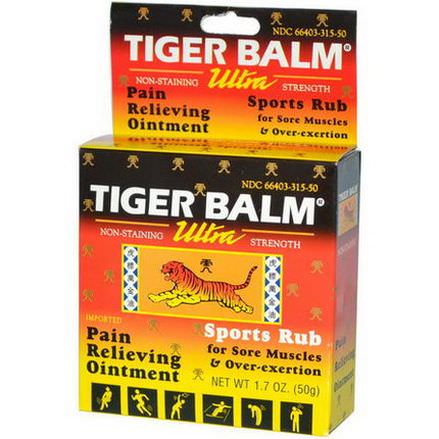 Tiger Balm, Pain Relieving Ointment, Ultra Strength, Non-Staining 50g