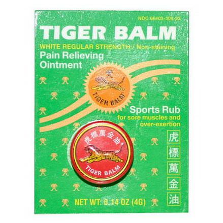 Tiger Balm, Pain Relieving Ointment, White Regular Strength 4g