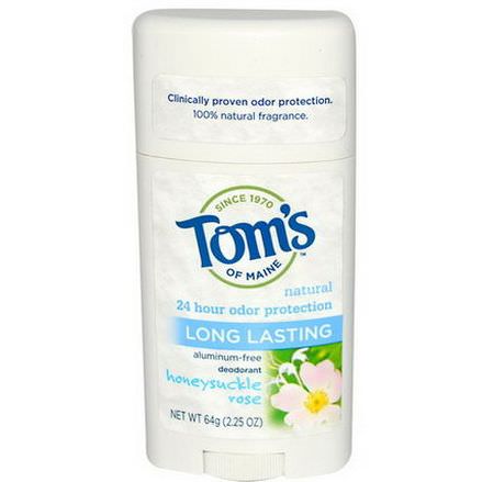 Tom's of Maine, Aluminum-Free Deodorant, Long Lasting, Honeysuckle Rose 64g
