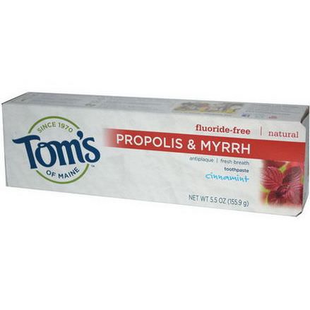 Tom's of Maine, Fluoride-Free Propolis&Myrrh Toothpaste, Cinnamint 155.9g