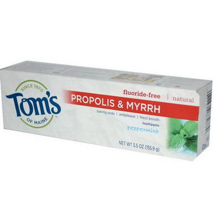 Tom's of Maine, Fluoride-Free Propolis&Myrrh Toothpaste, Peppermint 155.9g
