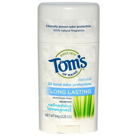 Tom's of Maine, Long Lasting Deodorant, Refreshing Lemongrass 64g