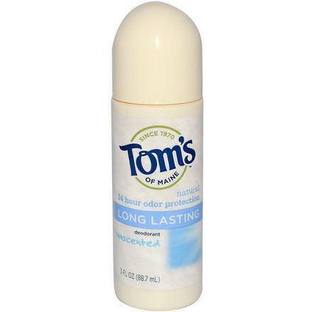 Tom's of Maine, Long Lasting Roll-On Deodorant, Unscented 88.7ml