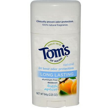 Tom's of Maine, Natural Long Lasting Deodorant, Aluminum-Free, Fresh Apricot 64g