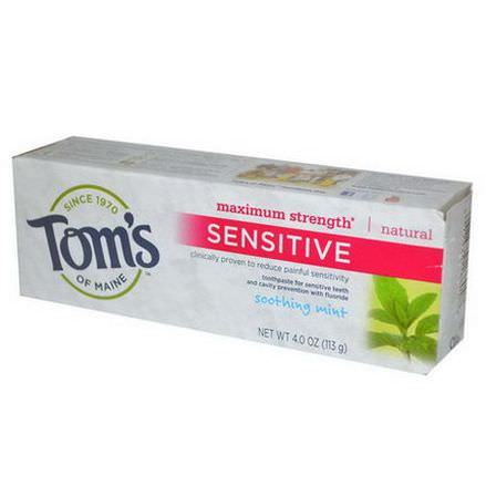 Tom's of Maine, Sensitive Toothpaste, Maximum Strength, Soothing Mint 113g