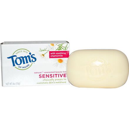 Tom's of Maine, Unscented Beauty Bar, Sensitive 113g