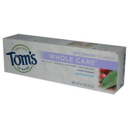 Tom's of Maine, Whole Care, Fluoride Toothpaste, Wintermint 133g