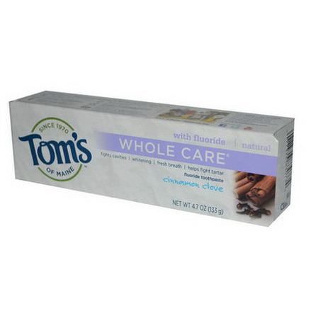 Tom's of Maine, Whole Care with Fluoride Toothpaste, Cinnamon Clove 133g