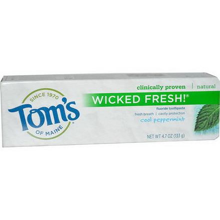 Tom's of Maine, Wicked Fresh! Fluoride Toothpaste, Cool Peppermint 133g