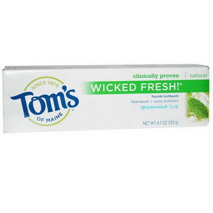 Tom's of Maine, Wicked Fresh, Fluoride Toothpaste, Spearmint Ice 133g