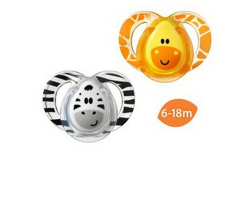 Tommee Tippee, Close to Nature, Fun Style Pacifiers, Orthodontic, 2 Pacifiers