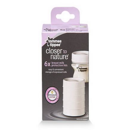 Tommee Tippee, Closer to Nature, Breast Milk Protection Lids, 6 Lids