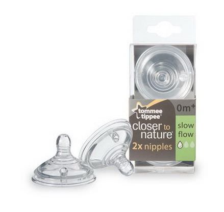 Tommee Tippee, Closer to Nature, Nipples, Slow Flow, 2 Nipples