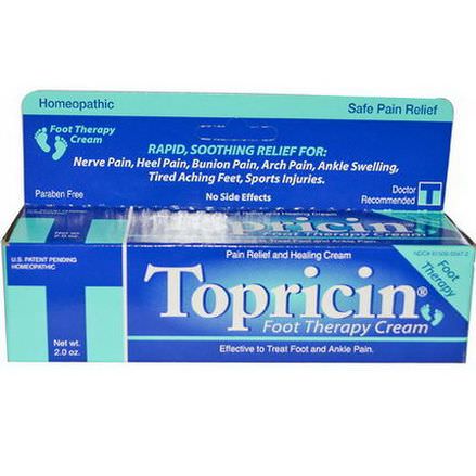 Topricin, Foot Therapy Cream, Pain Relief and Healing Cream, 2 oz