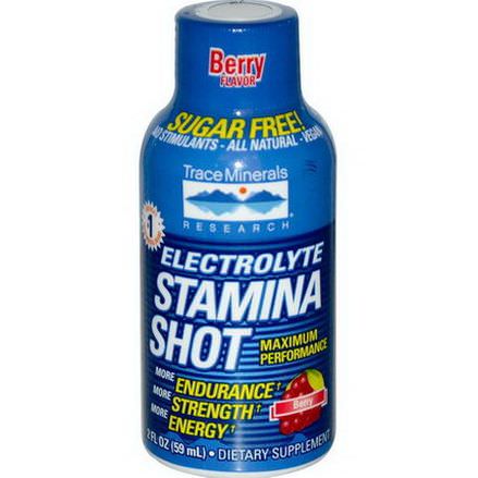 Trace Minerals Research, Electrolyte Stamina Shot, Berry 59ml