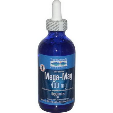 Trace Minerals Research, Mega-Mag, Natural Ionic Magnesium with Trace Minerals, 400mg 118ml