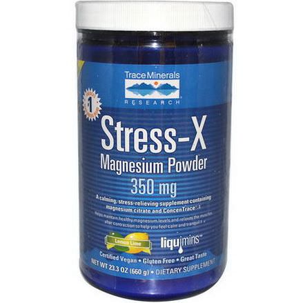 Trace Minerals Research, Stress-X, Magnesium Powder, Lemon Lime, 350mg 660g