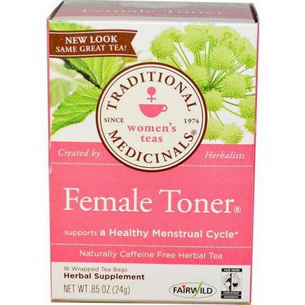 Traditional Medicinals, Herbal Tea, Healthy Cycle, Caffeine Free, 16 Wrapped Tea Bags 24g