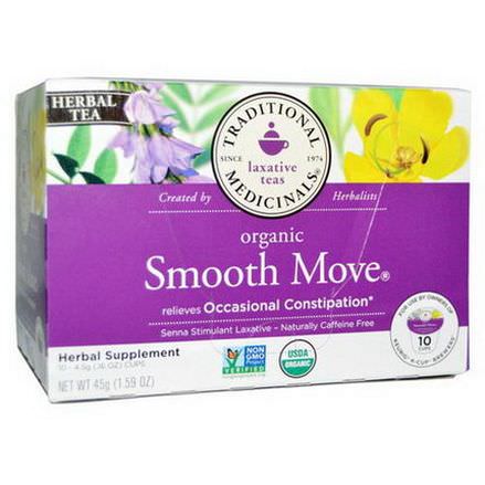 Traditional Medicinals, Organic Smooth Move Herbal Tea, Caffeine Free, 10 Cups 4.5g Each