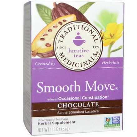 Traditional Medicinals, Smooth Move, Chocolate, 16 Wrapped Tea Bags 32g