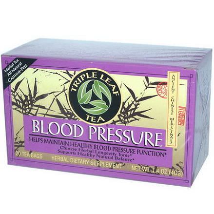 Triple Leaf Tea, Blood Pressure, Caffeine-Free, 20 Tea Bags 40g