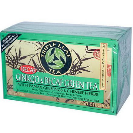 Triple Leaf Tea, Ginkgo&Decaf Green Tea, 20 Tea Bags 40g