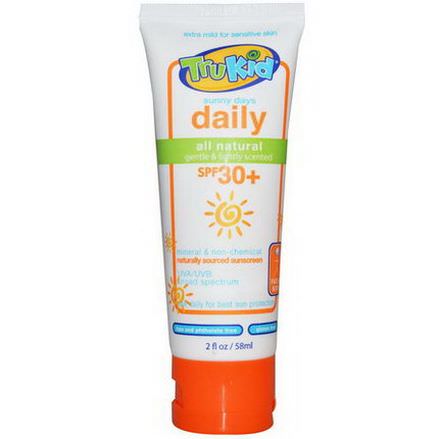 TruKid, Sunny Days Daily Sunscreen, SPF 30+, Lightly Scented 58ml