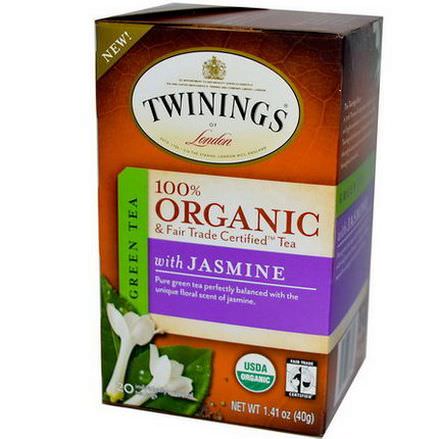 Twinings, 100% Organic Green Tea with Jasmine, 20 Tea Bags 40g