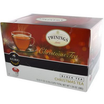 Twinings, Christmas Tea, Black Tea, Keurig Brewed, 12 Cups 3.2g Each