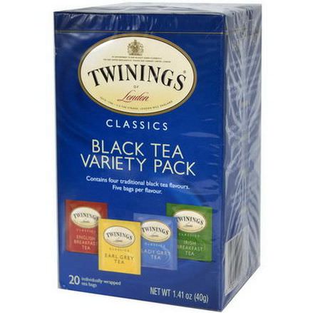 Twinings, Classics, Black Tea Variety Pack, 20 Tea Bags 40g